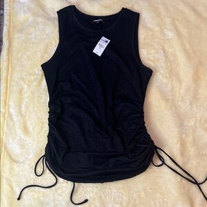 Express Black Ruched Tank Top